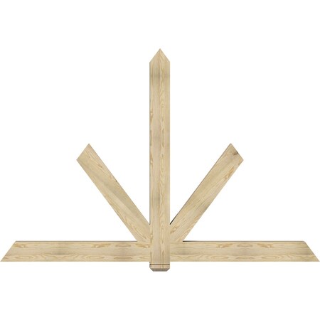 Ekena Millwork Kennewick Rough Sawn Timber Gable Bracket, Douglas Fir, 96"W x 64"H x 4"D x 6"F, 16/12 Pitch GBW096X64X0406KEN00RDF